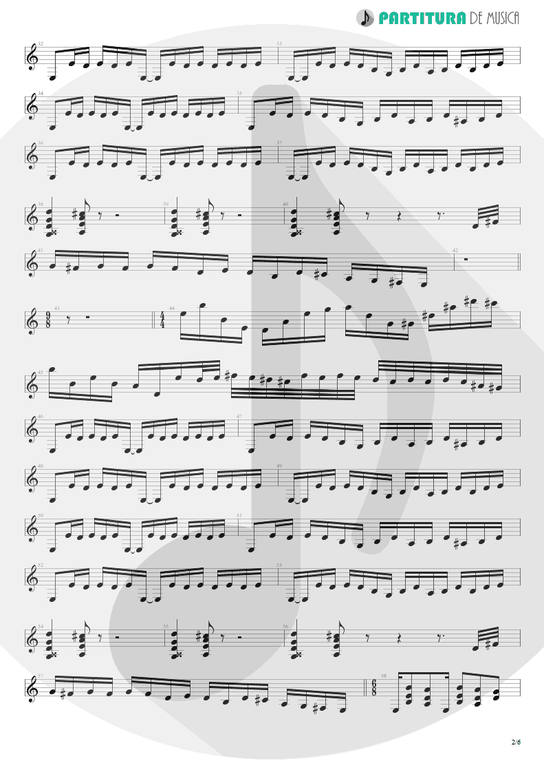 Partitura de musica de Guitarra Elétrica - 6:00 | Dream Theater | Awake 1994 - pag 2