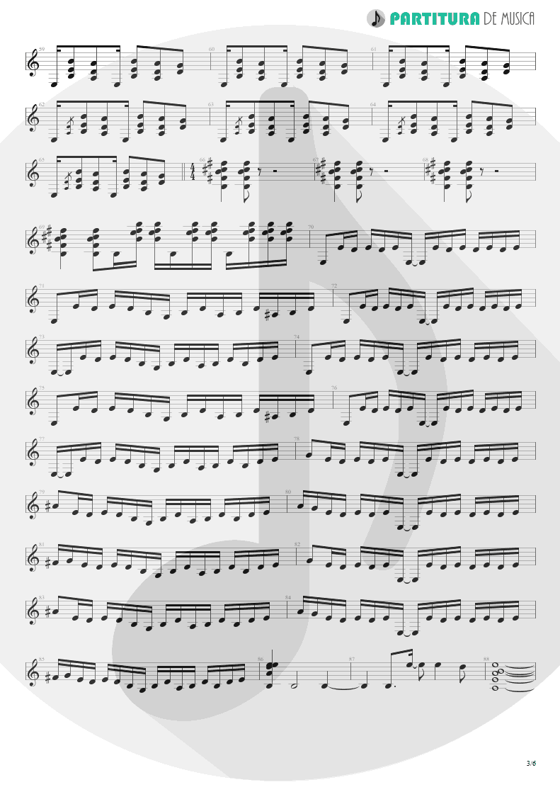 Partitura de musica de Guitarra Elétrica - 6:00 | Dream Theater | Awake 1994 - pag 3
