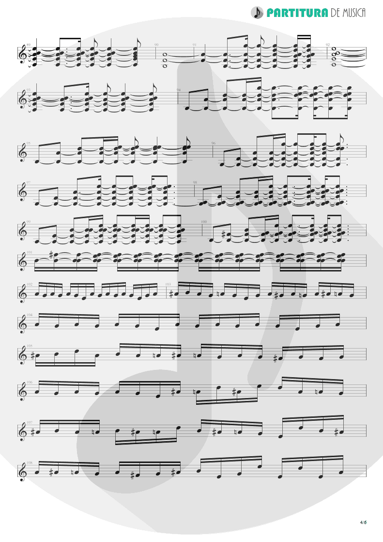 Partitura de musica de Guitarra Elétrica - 6:00 | Dream Theater | Awake 1994 - pag 4