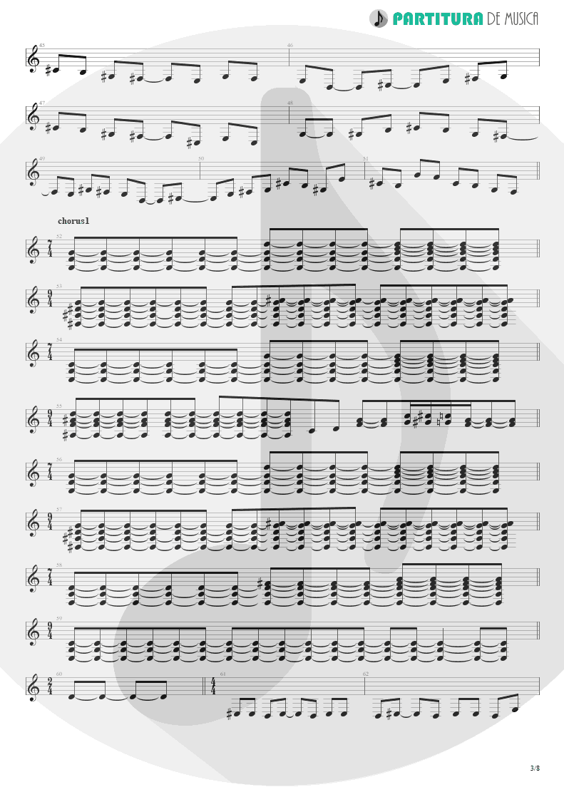 Partitura de musica de Guitarra Elétrica - Caught In A Web | Dream Theater | Awake 1994 - pag 3