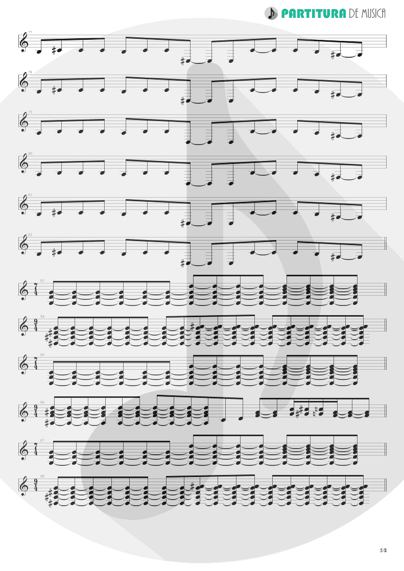 Partitura de musica de Guitarra Elétrica - Caught In A Web | Dream Theater | Awake 1994 - pag 5