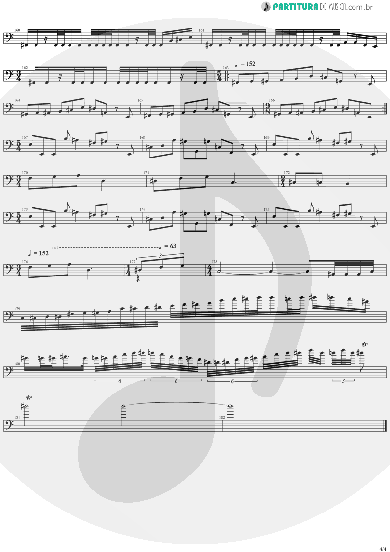 Partitura de musica de Baixo Elétrico - Erotomania | Dream Theater | Awake 1994 - pag 4