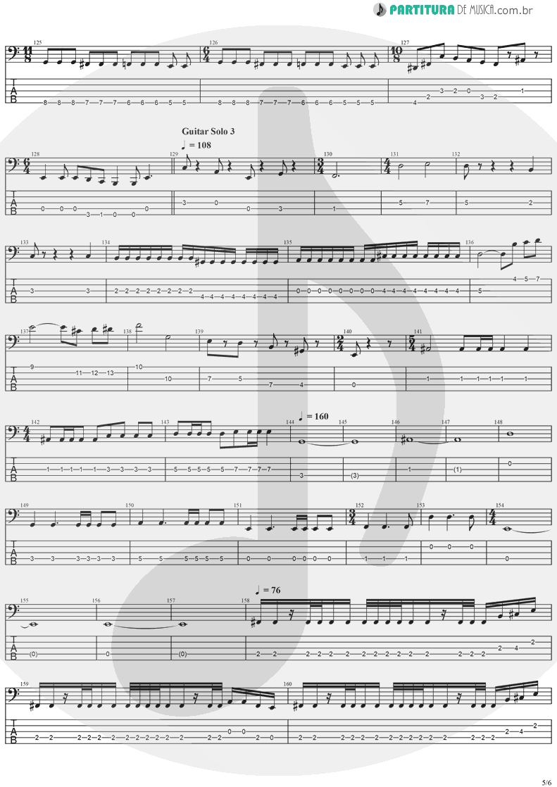 Tablatura + Partitura de musica de Baixo Elétrico - Erotomania | Dream Theater | Awake 1994 - pag 5