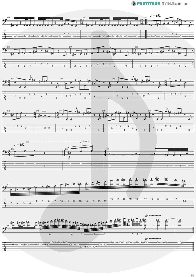 Tablatura + Partitura de musica de Baixo Elétrico - Erotomania | Dream Theater | Awake 1994 - pag 6