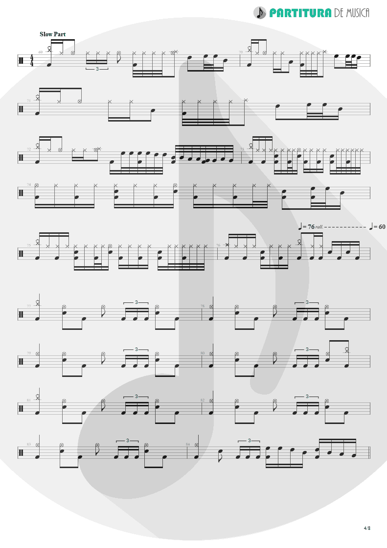 Partitura de musica de Bateria - Erotomania | Dream Theater | Awake 1994 - pag 4