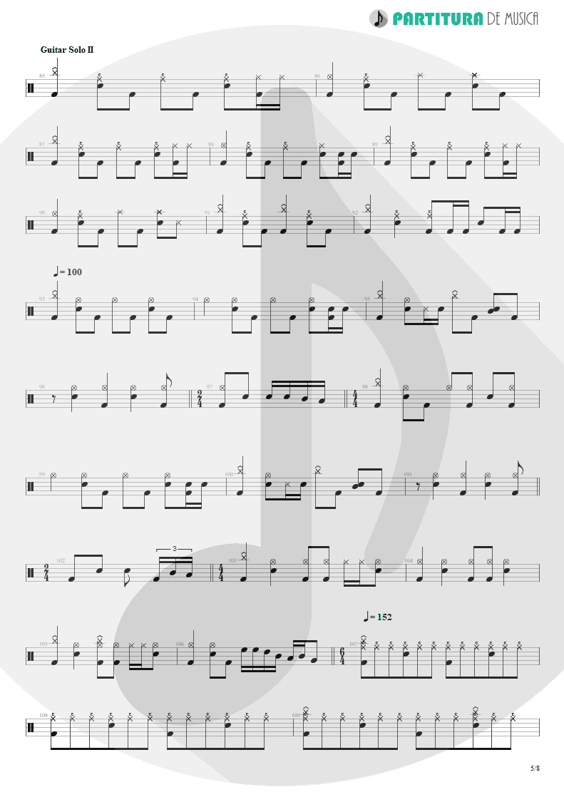 Partitura de musica de Bateria - Erotomania | Dream Theater | Awake 1994 - pag 5