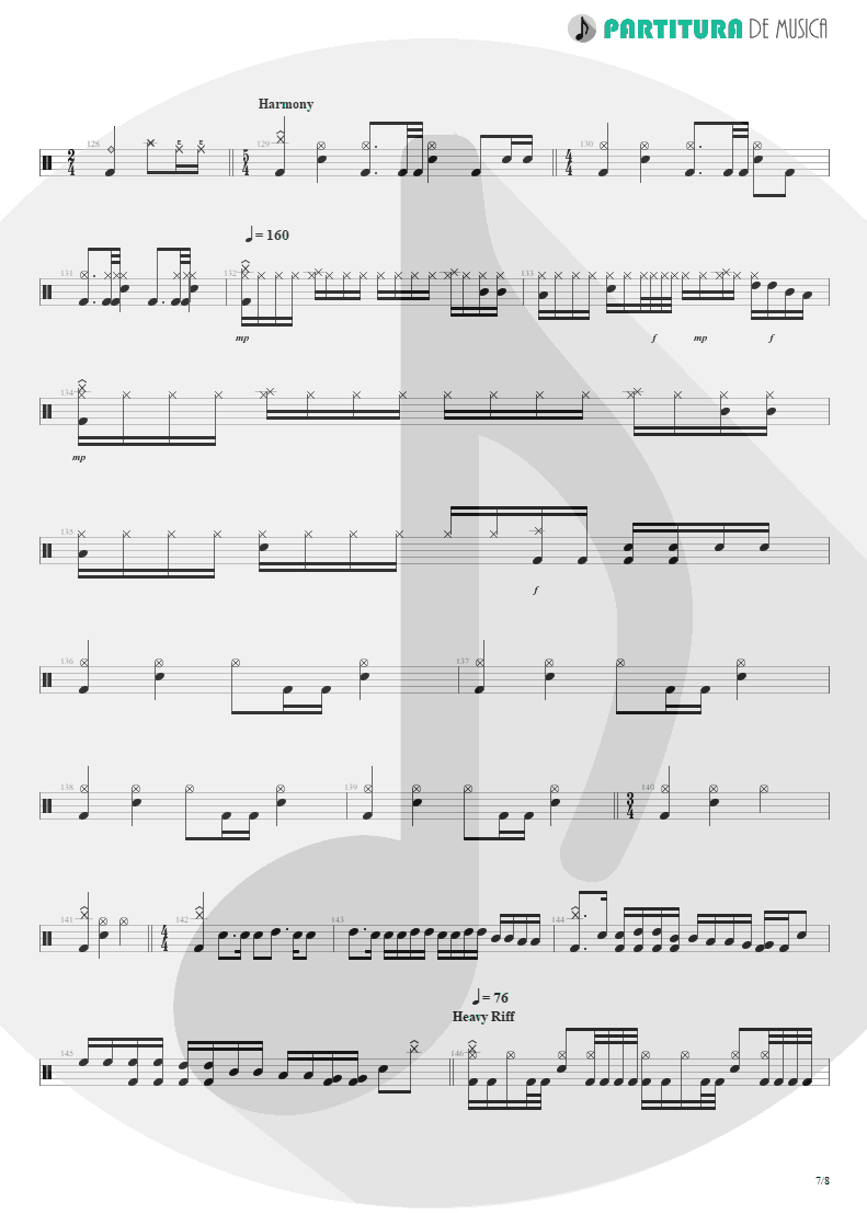 Partitura de musica de Bateria - Erotomania | Dream Theater | Awake 1994 - pag 7