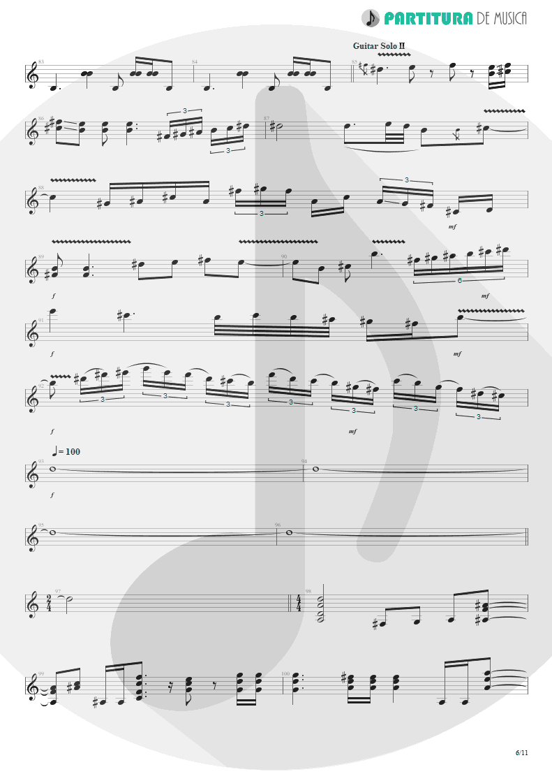 Partitura de musica de Guitarra Elétrica - Erotomania | Dream Theater | Awake 1994 - pag 6