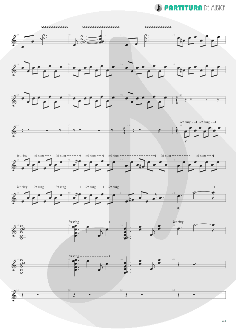 Partitura de musica de Guitarra Elétrica - Innocence Faded | Dream Theater | Awake 1994 - pag 2