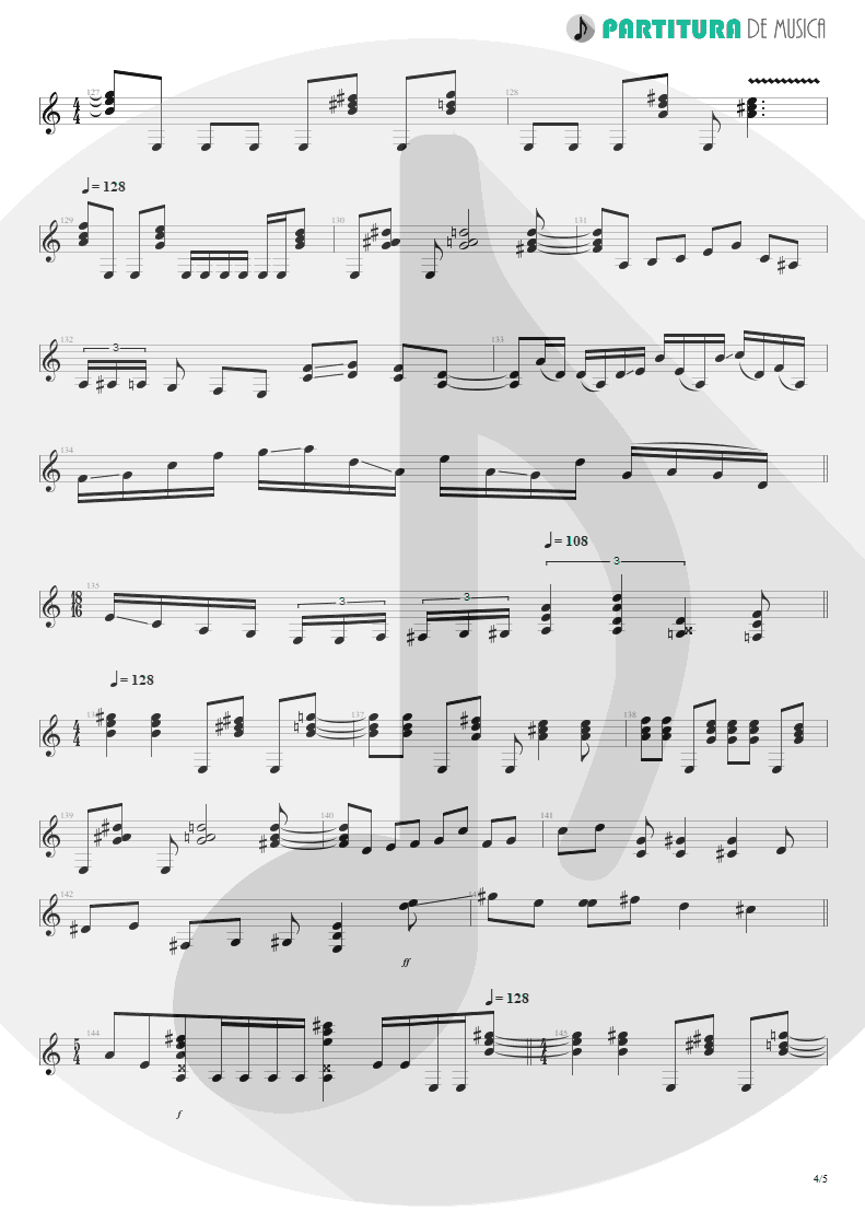 Partitura de musica de Guitarra Elétrica - Innocence Faded | Dream Theater | Awake 1994 - pag 4