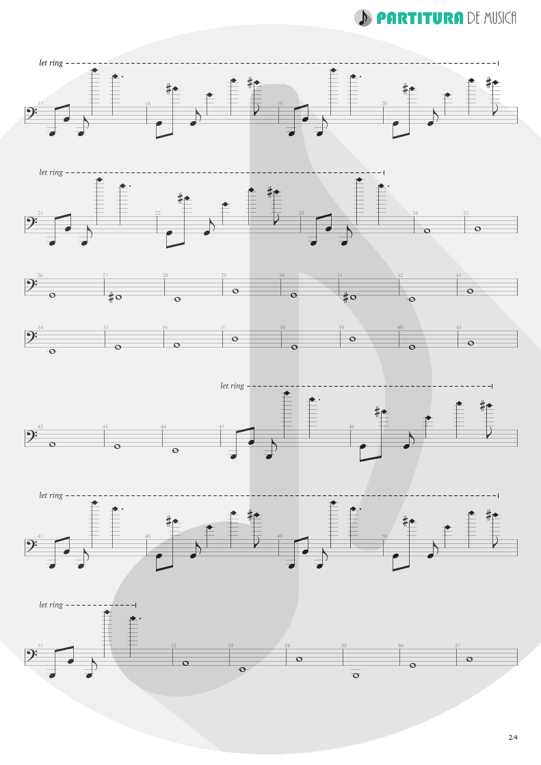 Partitura de musica de Baixo Elétrico - Lifting Shadows Off A Dream | Dream Theater | Awake 1994 - pag 2