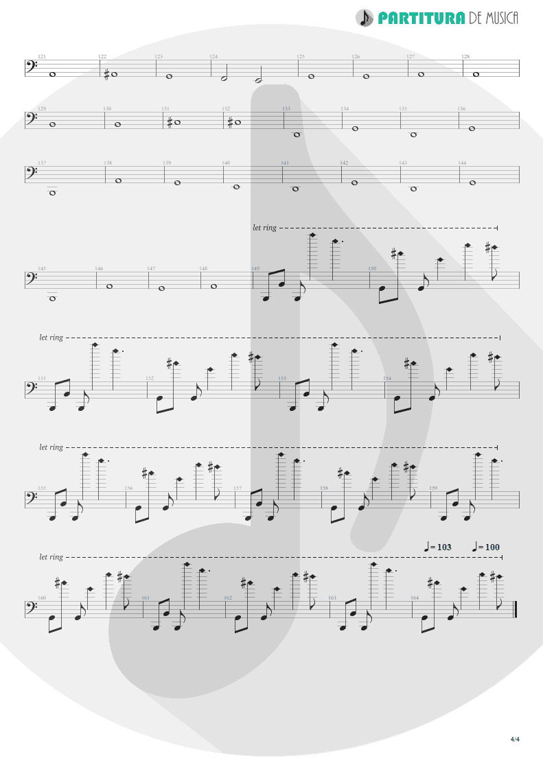 Partitura de musica de Baixo Elétrico - Lifting Shadows Off A Dream | Dream Theater | Awake 1994 - pag 4