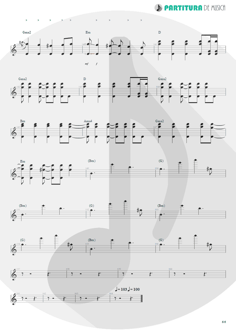 Partitura de musica de Guitarra Elétrica - Lifting Shadows Off A Dream | Dream Theater | Awake 1994 - pag 6