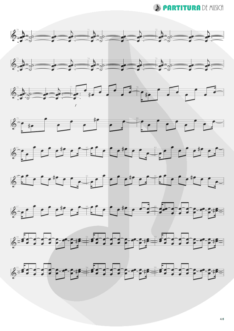 Partitura de musica de Guitarra Elétrica - Lifting Shadows Off A Dream | Dream Theater | Awake 1994 - pag 4