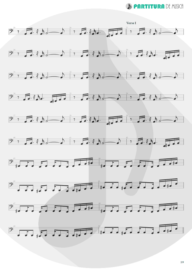 Partitura de musica de Baixo Elétrico - Scarred | Dream Theater | Awake 1994 - pag 2