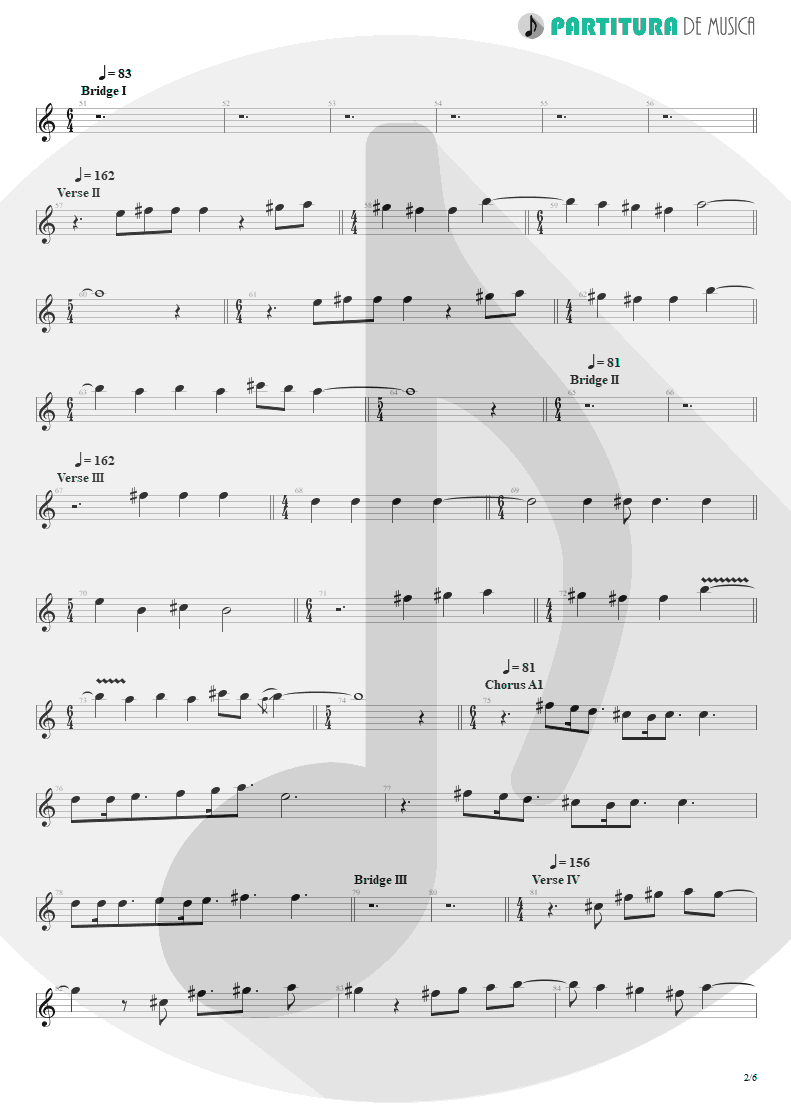 Partitura de musica de Canto - Scarred | Dream Theater | Awake 1994 - pag 2