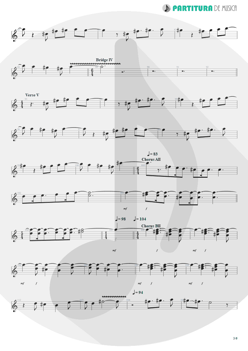 Partitura de musica de Canto - Scarred | Dream Theater | Awake 1994 - pag 3
