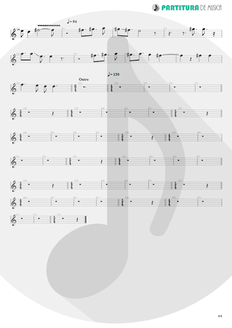 Partitura de musica de Canto - Scarred | Dream Theater | Awake 1994 - pag 6