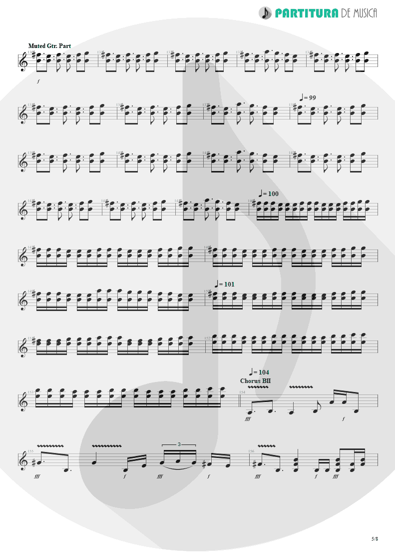 Partitura de musica de Guitarra Elétrica - Scarred | Dream Theater | Awake 1994 - pag 5