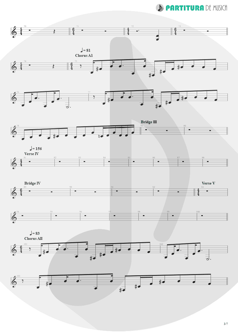 Partitura de musica de Guitarra Elétrica - Scarred | Dream Theater | Awake 1994 - pag 3