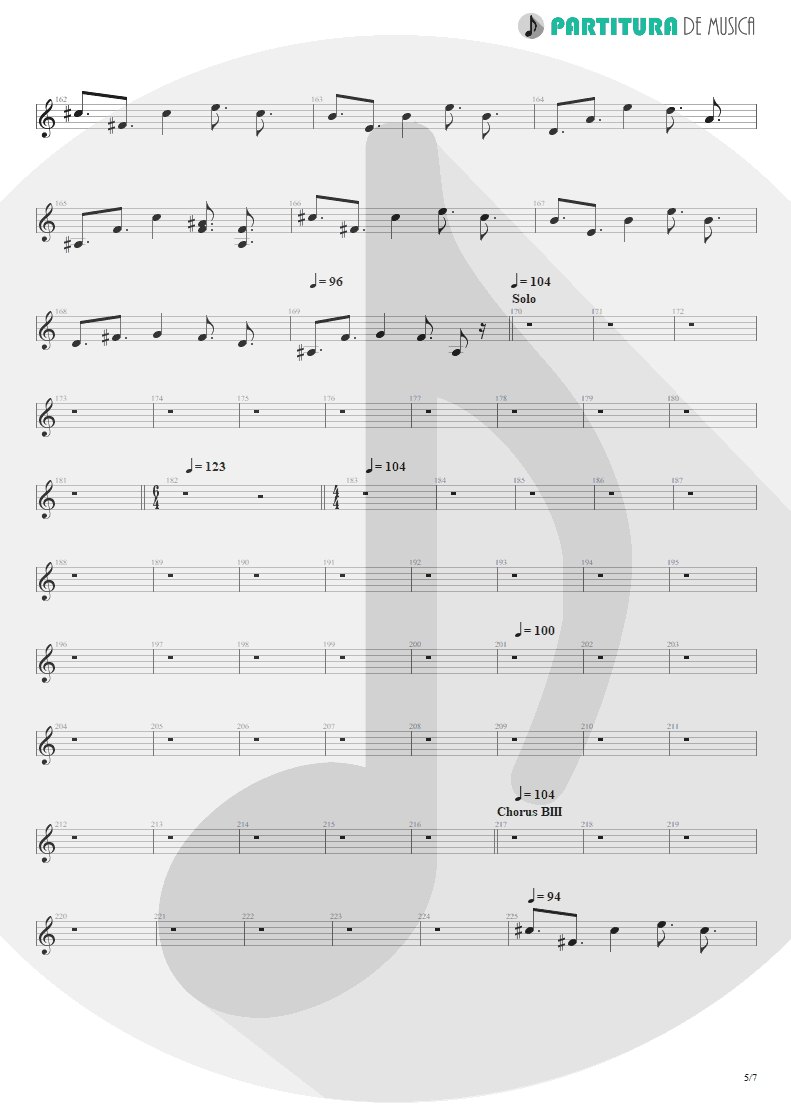 Partitura de musica de Guitarra Elétrica - Scarred | Dream Theater | Awake 1994 - pag 5