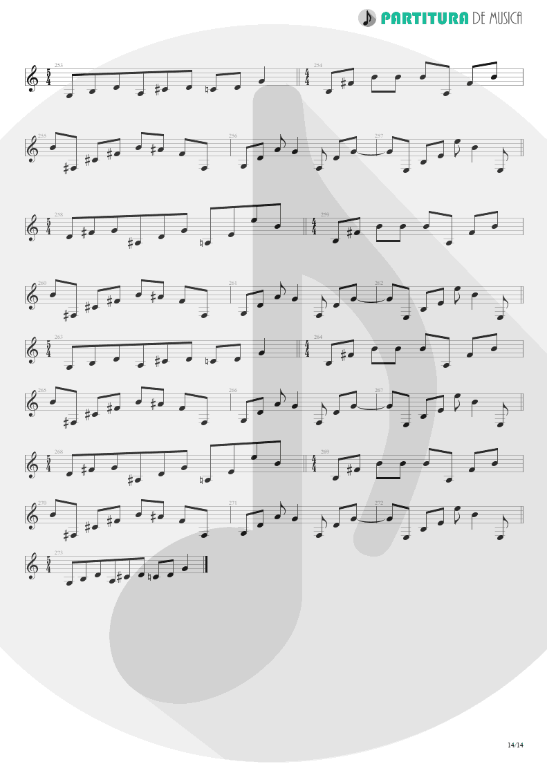 Partitura de musica de Guitarra Elétrica - Scarred | Dream Theater | Awake 1994 - pag 14