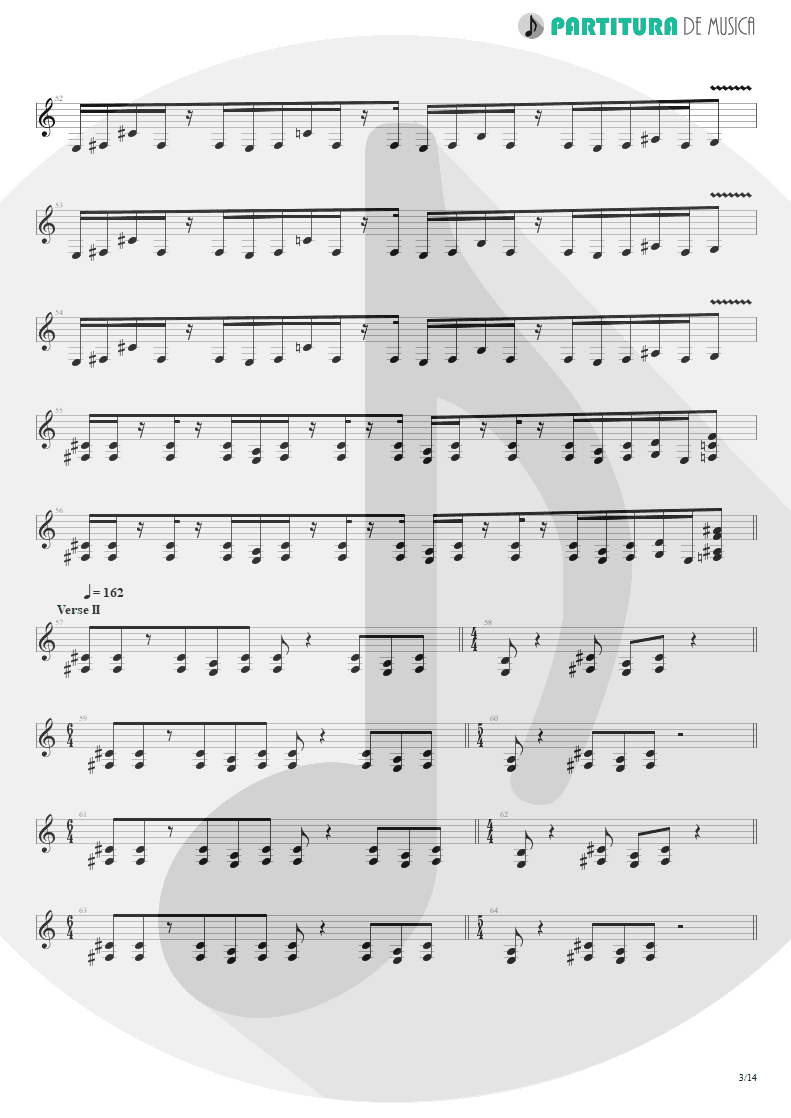 Partitura de musica de Guitarra Elétrica - Scarred | Dream Theater | Awake 1994 - pag 3
