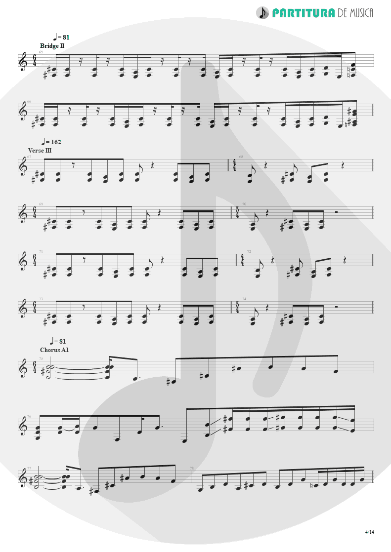 Partitura de musica de Guitarra Elétrica - Scarred | Dream Theater | Awake 1994 - pag 4