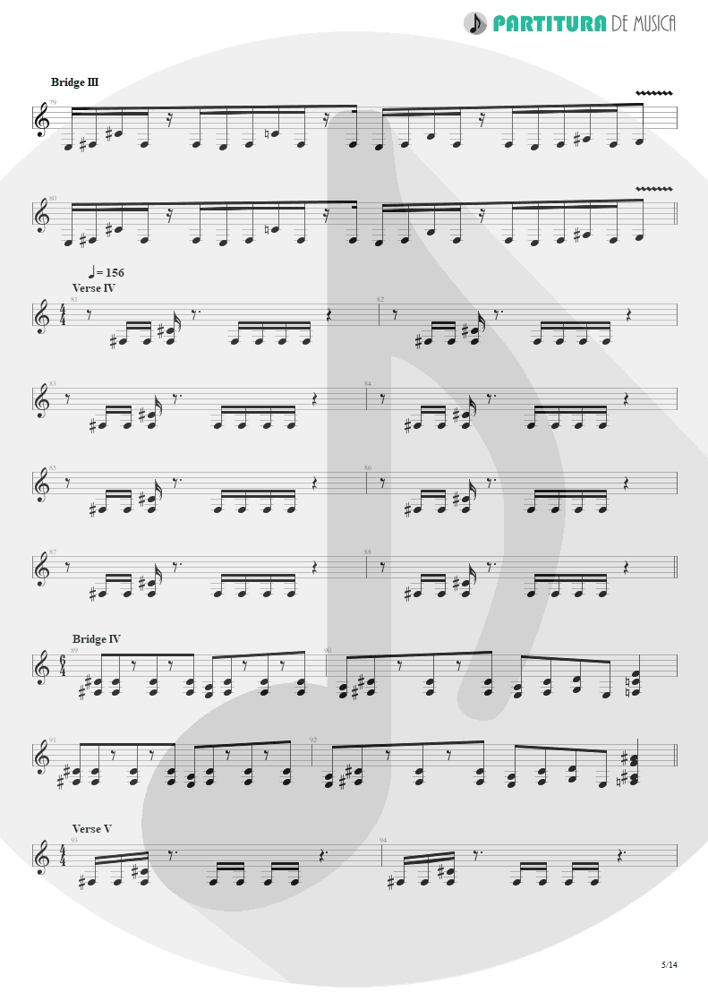 Partitura de musica de Guitarra Elétrica - Scarred | Dream Theater | Awake 1994 - pag 5