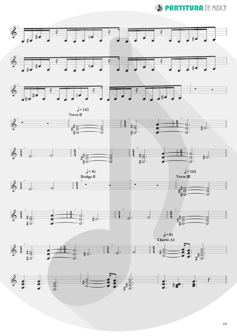 Partitura de musica de Teclado - Scarred | Dream Theater | Awake 1994 - pag 2
