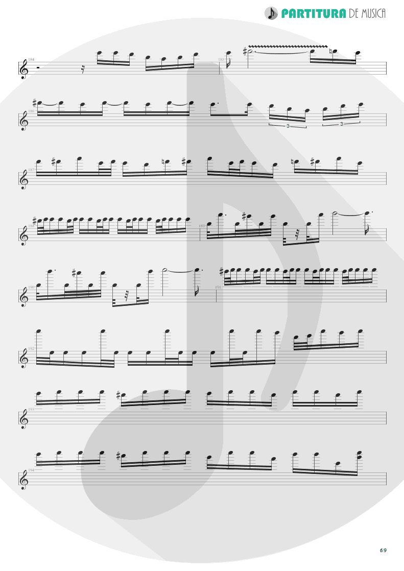 Partitura de musica de Teclado - Scarred | Dream Theater | Awake 1994 - pag 6