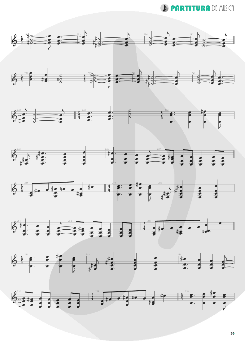 Partitura de musica de Teclado - Scarred | Dream Theater | Awake 1994 - pag 8