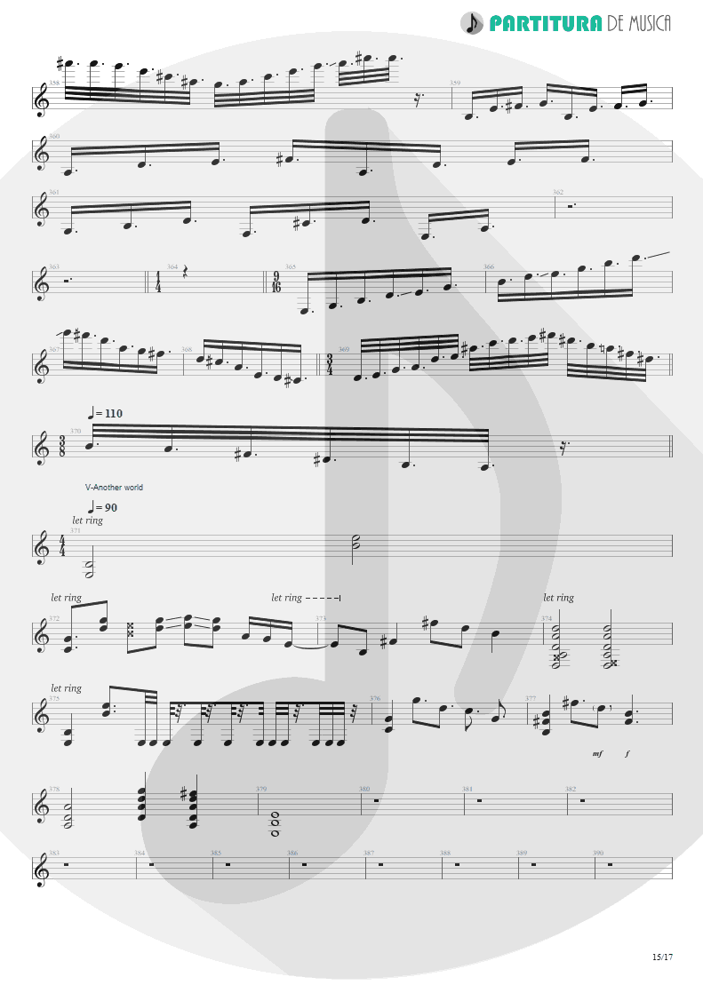 Partitura de musica de Guitarra Elétrica - A Change Of Seasons | Dream Theater | A Change of Seasons 1995 - pag 15