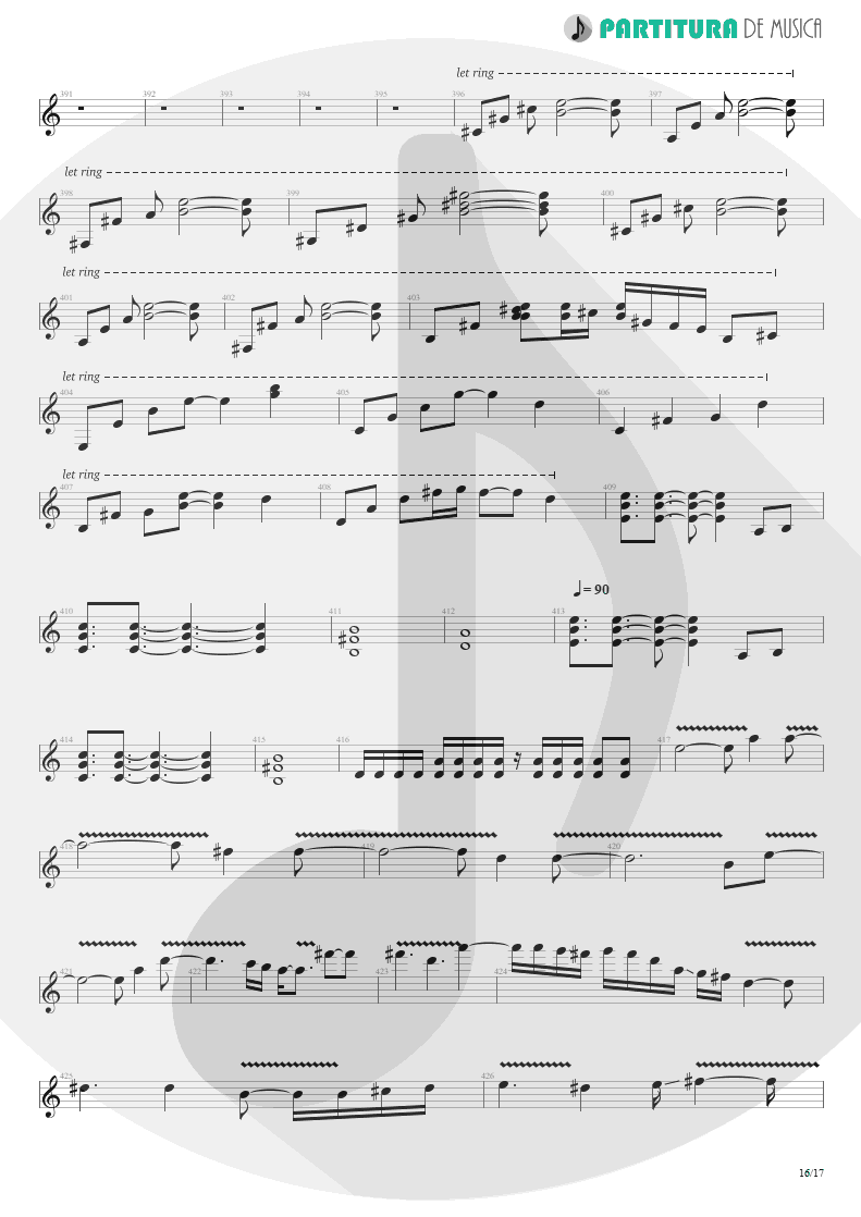 Partitura de musica de Guitarra Elétrica - A Change Of Seasons | Dream Theater | A Change of Seasons 1995 - pag 16
