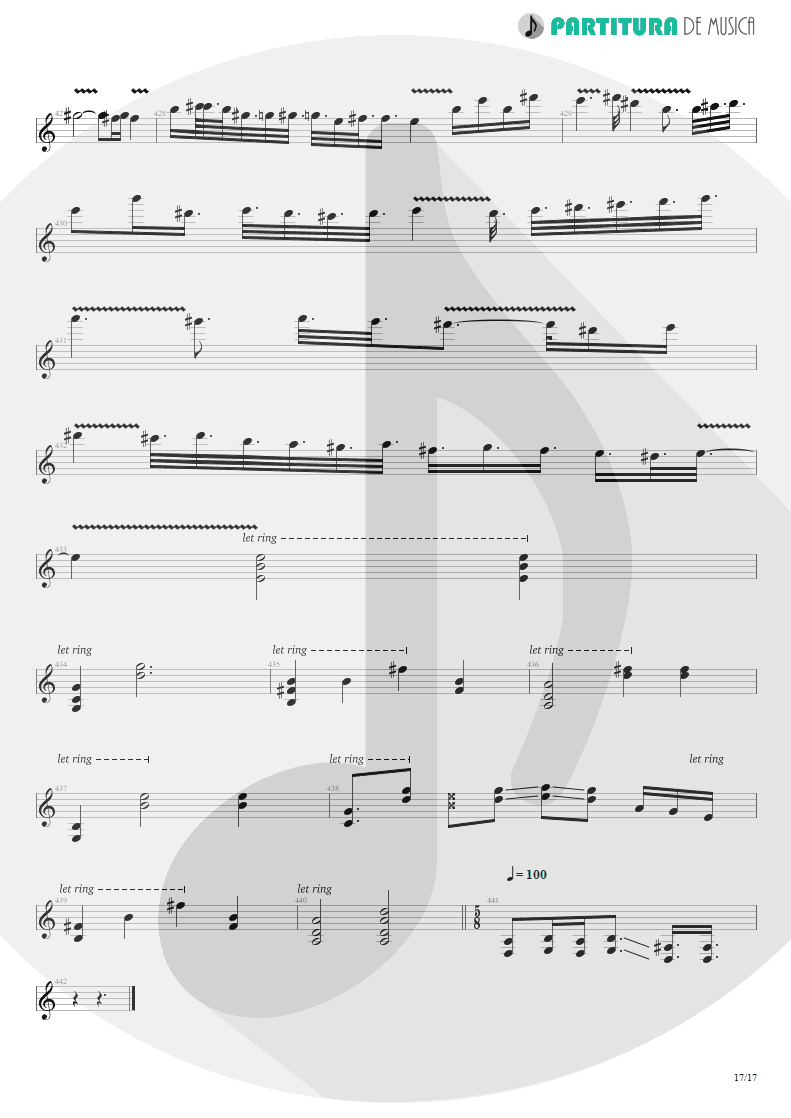 Partitura de musica de Guitarra Elétrica - A Change Of Seasons | Dream Theater | A Change of Seasons 1995 - pag 17