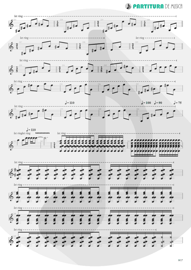 Partitura de musica de Guitarra Elétrica - A Change Of Seasons | Dream Theater | A Change of Seasons 1995 - pag 9