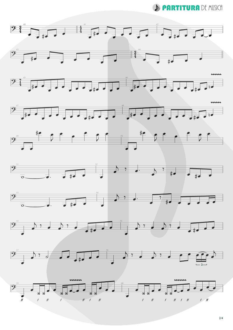 Partitura de musica de Baixo Elétrico - ACOS: I - The Crimson Sunrise | Dream Theater | A Change of Seasons 1995 - pag 2