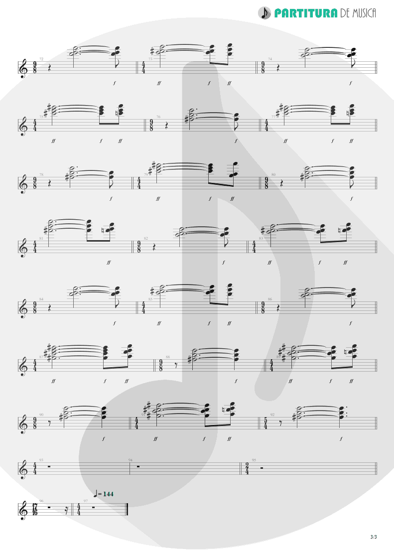 Partitura de musica de Piano - ACOS: I - The Crimson Sunrise | Dream Theater | A Change of Seasons 1995 - pag 3