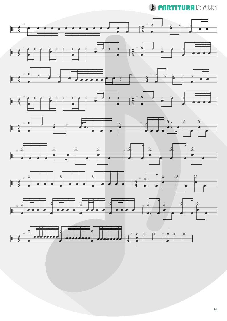Partitura de musica de Bateria - ACOS: II - Innocence | Dream Theater | A Change of Seasons 1995 - pag 4