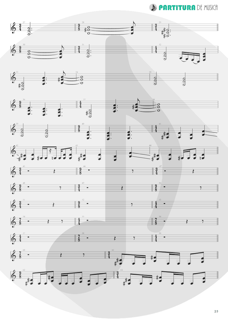 Partitura de musica de Guitarra Elétrica - ACOS: II - Innocence | Dream Theater | A Change of Seasons 1995 - pag 2
