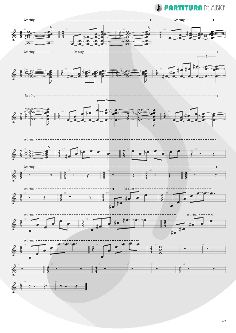 Partitura de musica de Violão - ACOS: II - Innocence | Dream Theater | A Change of Seasons 1995 - pag 2