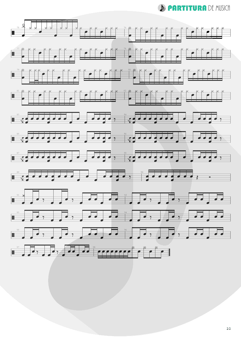 Partitura de musica de Bateria - ACOS: III - Carpe Diem | Dream Theater | A Change of Seasons 1995 - pag 2