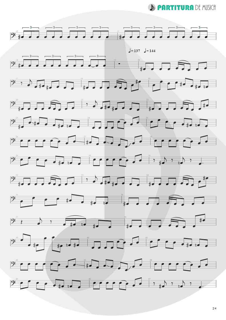 Partitura de musica de Baixo Elétrico - ACOS: IV - The Darkest of Winters | Dream Theater | A Change of Seasons 1995 - pag 2