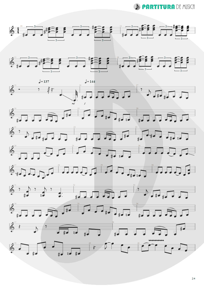 Partitura de musica de Guitarra Elétrica - ACOS: IV - The Darkest of Winters | Dream Theater | A Change of Seasons 1995 - pag 2