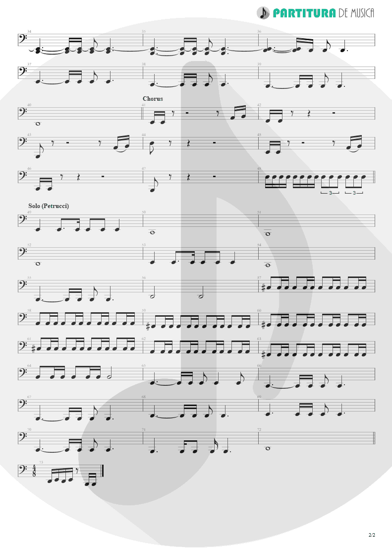 Partitura de musica de Baixo Elétrico - ACOS: V - Another World | Dream Theater | A Change of Seasons 1995 - pag 2