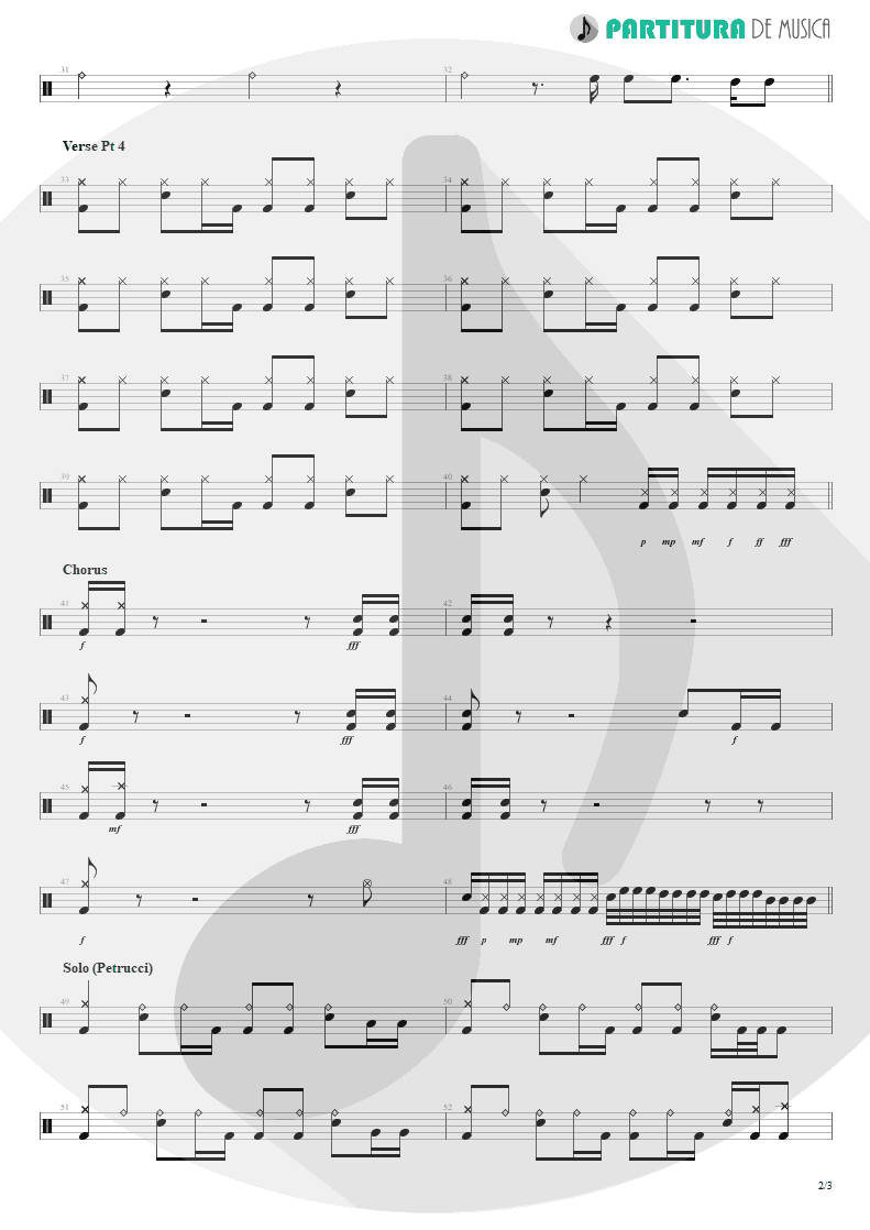 Partitura de musica de Bateria - ACOS: V - Another World | Dream Theater | A Change of Seasons 1995 - pag 2