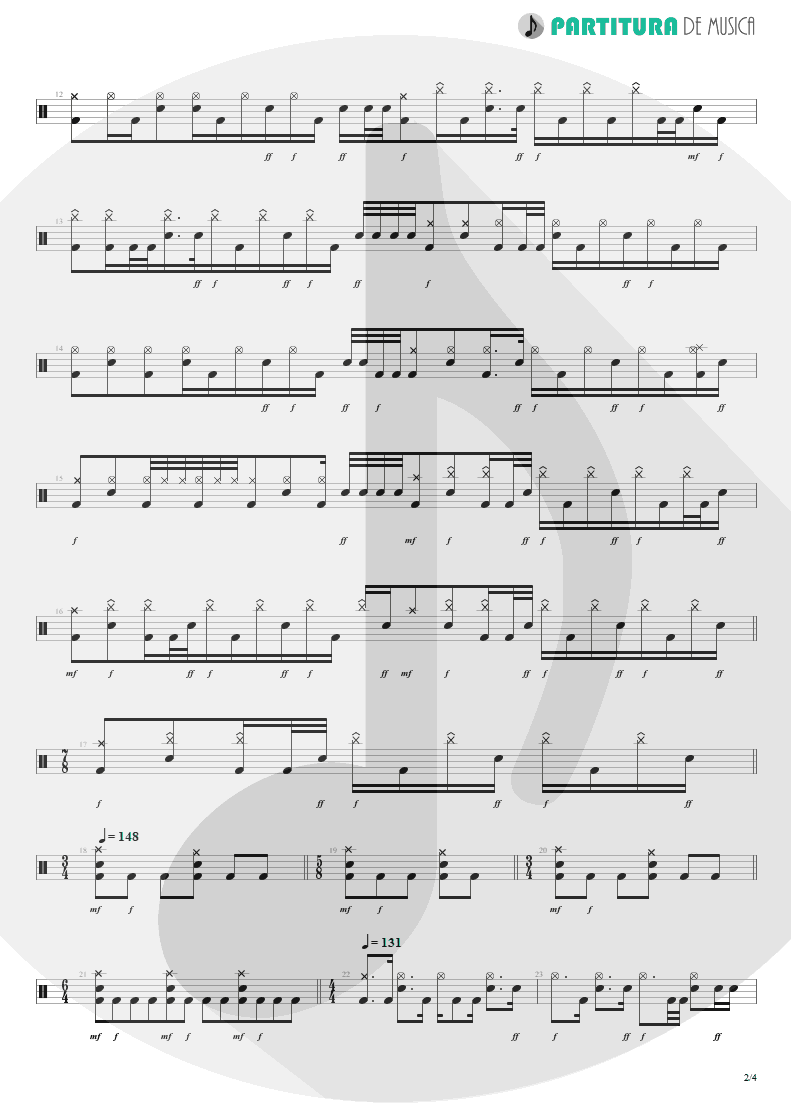 Partitura de musica de Bateria - ACOS: VI - The Inevitable Summer | Dream Theater | A Change of Seasons 1995 - pag 2