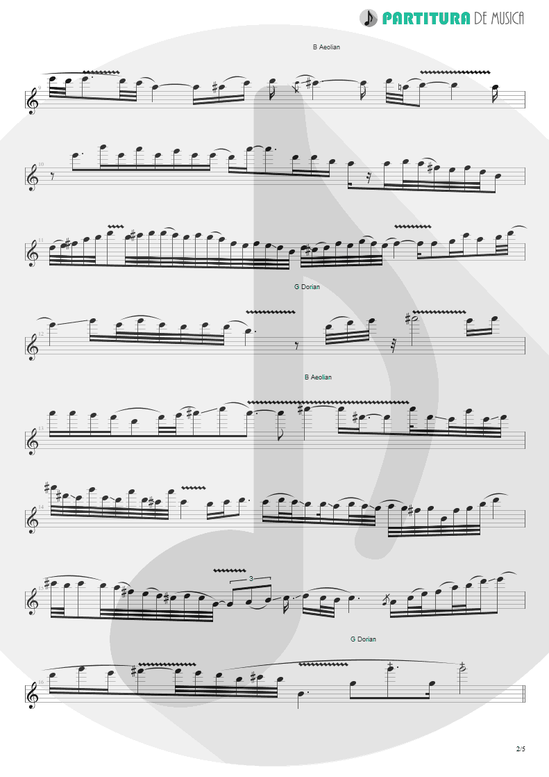 Partitura de musica de Guitarra Elétrica - ACOS: VI - The Inevitable Summer | Dream Theater | A Change of Seasons 1995 - pag 2