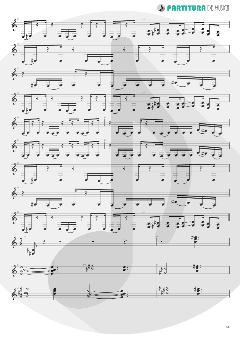 Partitura de musica de Guitarra Elétrica - ACOS: VI - The Inevitable Summer | Dream Theater | A Change of Seasons 1995 - pag 4