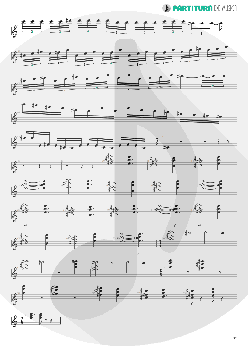 Partitura de musica de Teclado - ACOS: VI - The Inevitable Summer | Dream Theater | A Change of Seasons 1995 - pag 3